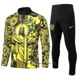 Chandal de Sudadera del Brasil Jesus Nino 2024-2025 Amarillo