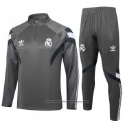 Chandal de Sudadera del Real Madrid Nino 2024-2025 Gris