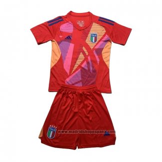 Camiseta Italia Portero Nino 2024-2025 Rojo