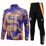 Chandal de Chaqueta del Real Madrid Dragon 2024-2025 Purpura