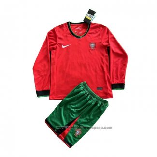 Camiseta Portugal 1ª Equipacion del Manga Larga Nino 2024