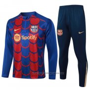 Chandal de Sudadera del Barcelona Nino 2024-2025 Azul y Rojo