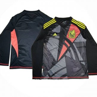 Camiseta Mexico Portero Manga Larga 2024 Negro