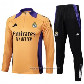 Chandal de Sudadera del Real Madrid Nino 2024-2025 Amarillo