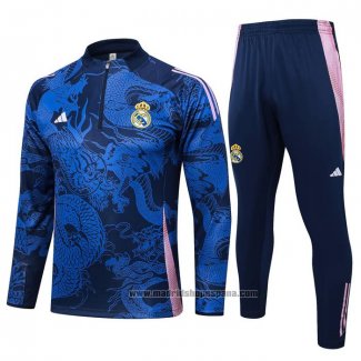 Chandal de Sudadera del Real Madrid Dragon Nino 2024-2025 Azul