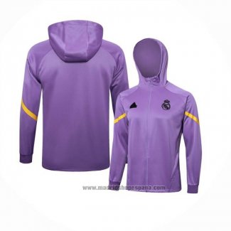 Chaqueta con Capucha del Real Madrid 2024-2025 Purpura