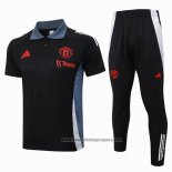 Conjunto Polo del Manchester United 2024-2025 Negro