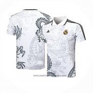 Camiseta Polo del Real Madrid Dragon 2024-2025 Blanco