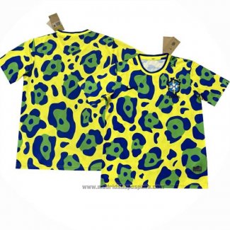 Camiseta Pre Partido del Brasil 2024 Amarillo Verde