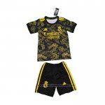 Camiseta Real Madrid Dragon Nino 2024-2025 Negro Oro