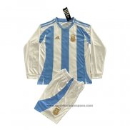 Camiseta Argentina 1ª Equipacion del Manga Larga Nino 2024