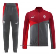 Chandal de Chaqueta del AC Milan 2024-2025 Rojo Gris