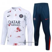 Chandal de Sudadera del Paris Saint-Germain 2024-2025 Blanco