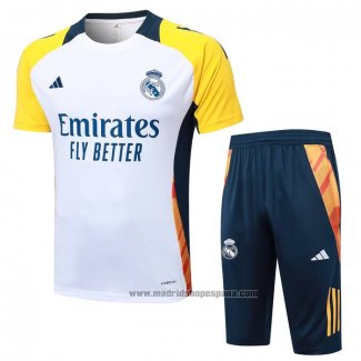 Chandal del Real Madrid Manga Corta 2024-2025 Blanco - Pantalon Corto